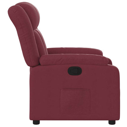 Reclinerfåtölj vinröd tyg
