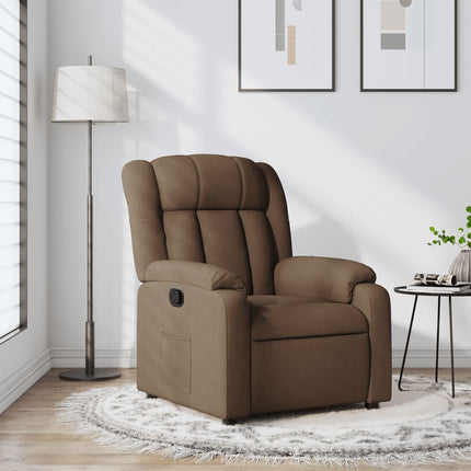 Reclinerfåtölj brun tyg