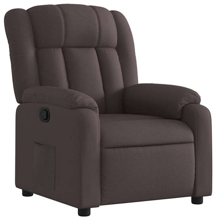 Reclinerfåtölj mörkbrun tyg