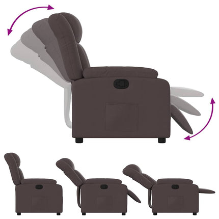 Reclinerfåtölj mörkbrun tyg