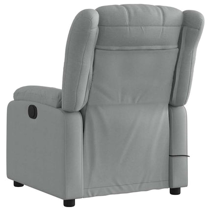 Massagefåtölj ljusgrå tyg
