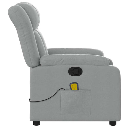 Massagefåtölj ljusgrå tyg