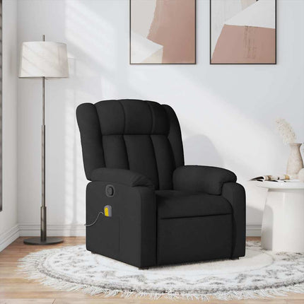 Massagefåtölj svart tyg