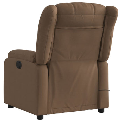 Massagefåtölj brun tyg