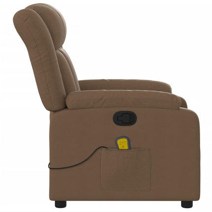 Massagefåtölj brun tyg