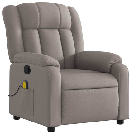 Massagefåtölj taupe tyg