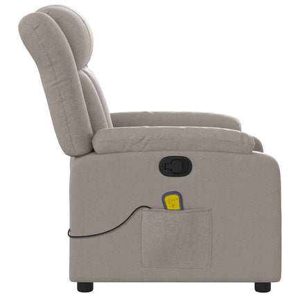 Massagefåtölj taupe tyg