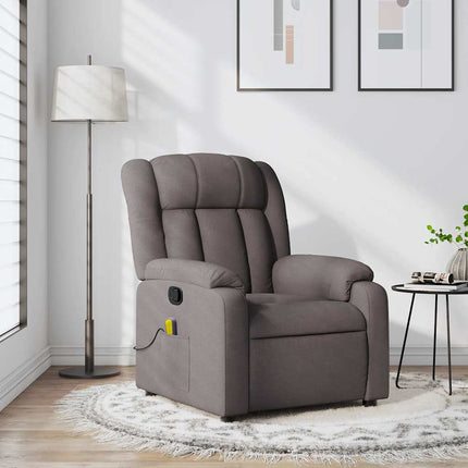 Massagefåtölj taupe tyg