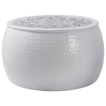 Rund Kaffe Bord Hamrad Vit Ø 55 x 55 cm Aluminium