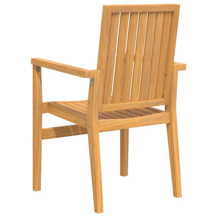 Stapelbara trädgårdsstolar 8 st 56,5x57,5x91 cm massiv teak