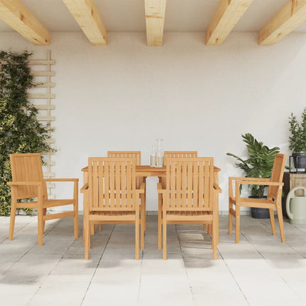 Matgrupp för trädgården 7 delar massiv teak