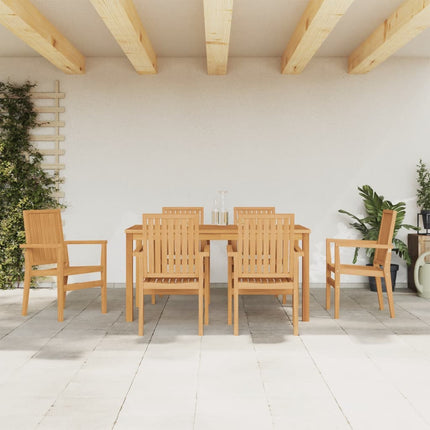 Matgrupp för trädgården 7 delar massiv teak