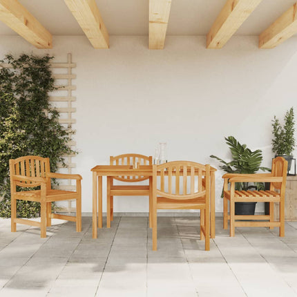 Matgrupp för trädgården 5 delar massiv teak