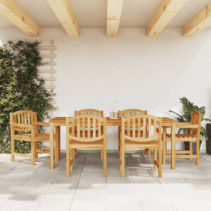 Matgrupp för trädgården 7 delar massiv teak