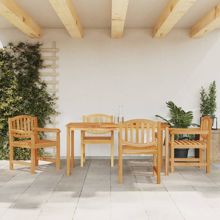 Matgrupp för trädgården 5 delar massiv teak