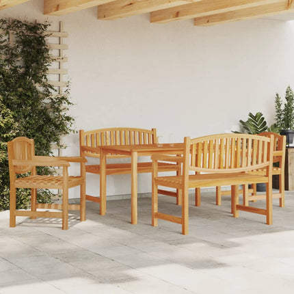 Matgrupp för trädgården 5 delar massiv teak