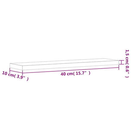 Vägghyllor 4 st rökfärgad ek 40x10x1,5 cm konstruerat trä
