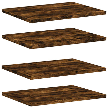Vägghyllor 4 st rökfärgad ek 40x30x1,5 cm konstruerat trä