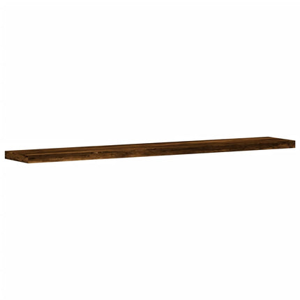 Vägghyllor 4 st rökfärgad ek 60x10x1,5 cm konstruerat trä