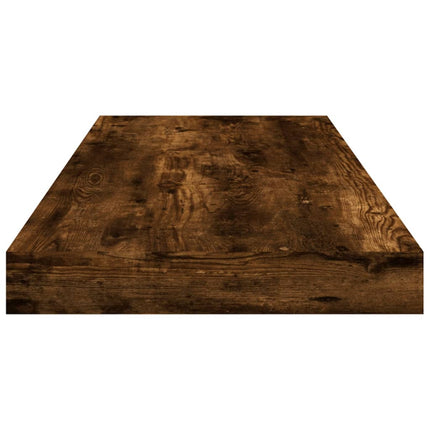 Vägghyllor 4 st rökfärgad ek 60x10x1,5 cm konstruerat trä