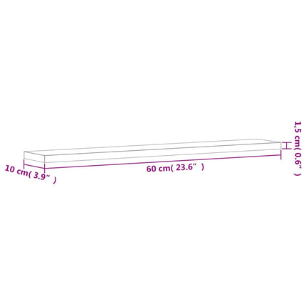 Vägghyllor 4 st rökfärgad ek 60x10x1,5 cm konstruerat trä