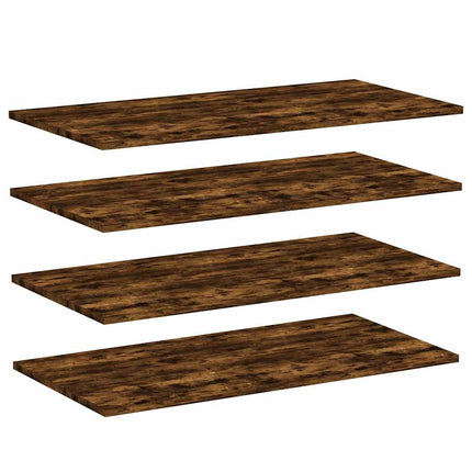 Vägghyllor 4 st rökfärgad ek 80x40x1,5 cm konstruerat trä