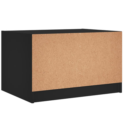 Soffbord med glasdörrar svart 68x50x42 cm