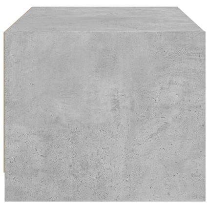 Soffbord med glasdörrar betonggrå 68x50x42 cm