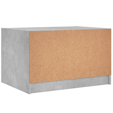 Soffbord med glasdörrar betonggrå 68x50x42 cm