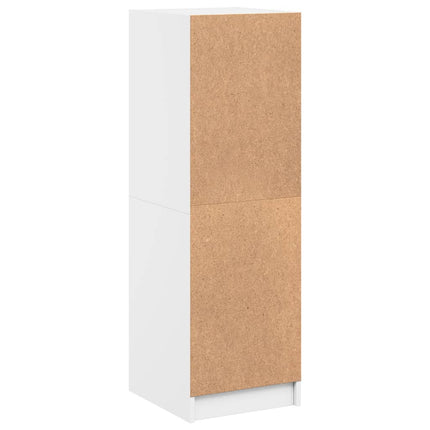 Högskåp med glasdörrar vit 35x37x109 cm