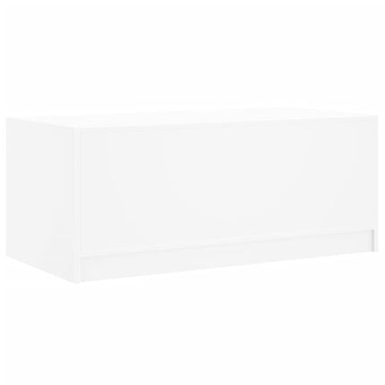 Soffbord med glasdörrar vit 102x50x42 cm