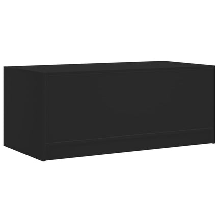 Soffbord med glasdörrar svart 102x50x42 cm
