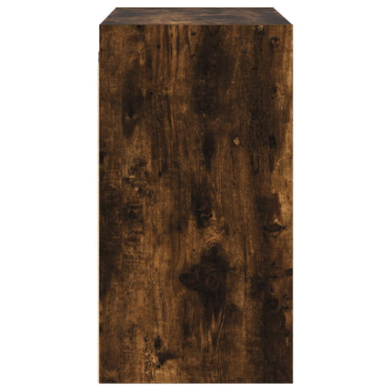 Sidoskåp med glasdörrar rökfärgad ek 68x37x68,5 cm