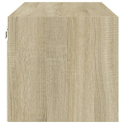Sidoskåp med glasdörrar sonoma-ek 102x37x35 cm
