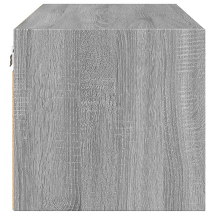 Sidoskåp med glasdörrar grå sonoma 102x37x35 cm