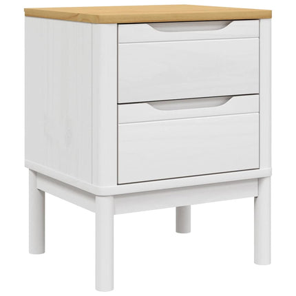 Sängbord vit 45x39x57 cm massiv furu