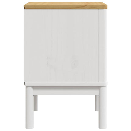 Sängbord vit 45x39x57 cm massiv furu