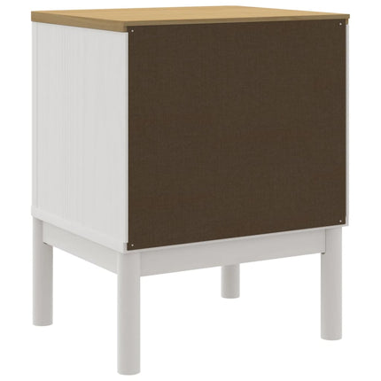 Sängbord vit 45x39x57 cm massiv furu