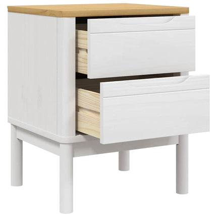 Sängbord vit 45x39x57 cm massiv furu