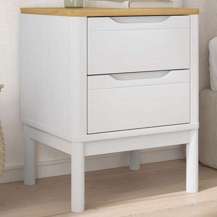 Sängbord vit 45x39x57 cm massiv furu