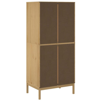 Klädskåp FLORO vaxat brun 77x53x171 cm massiv furu