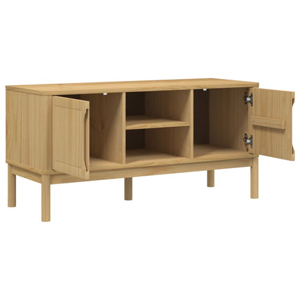 Tv-bänk FLORO vaxbrun 114x43x55 cm massiv furu
