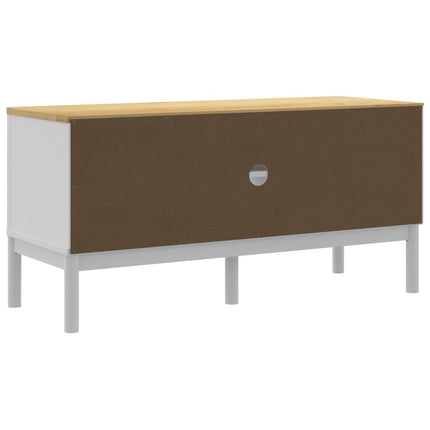 Tv-bänk FLORO vit 114x43x55 cm massiv furu