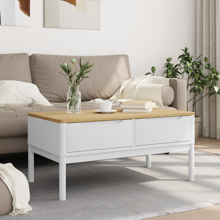 Soffbord FLORO vit 99x55,5x45 cm massiv furu