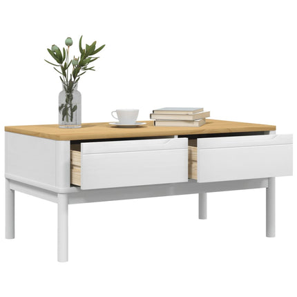 Soffbord FLORO vit 99x55,5x45 cm massiv furu