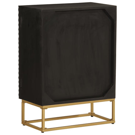 Skänk svart 55x30x76 cm massivt mangoträ och järn