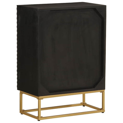 Skänk svart 55x30x76 cm massivt mangoträ och järn