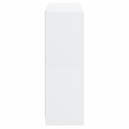 Bokhylla med dörrar vit 136x37x109 cm konstruerat trä