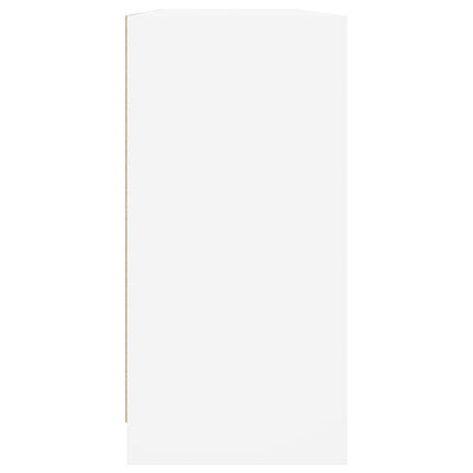 Bokhylla med dörrar vit 204x37x75 cm konstruerat trä