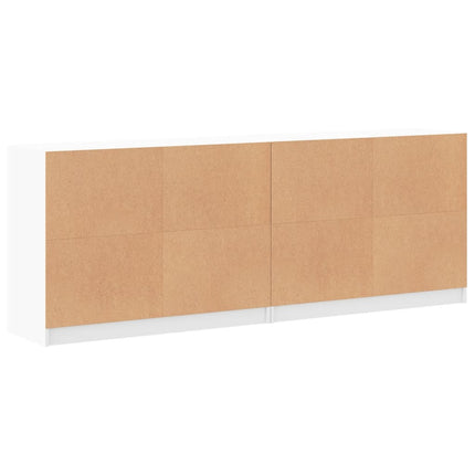 Bokhylla med dörrar vit 204x37x75 cm konstruerat trä